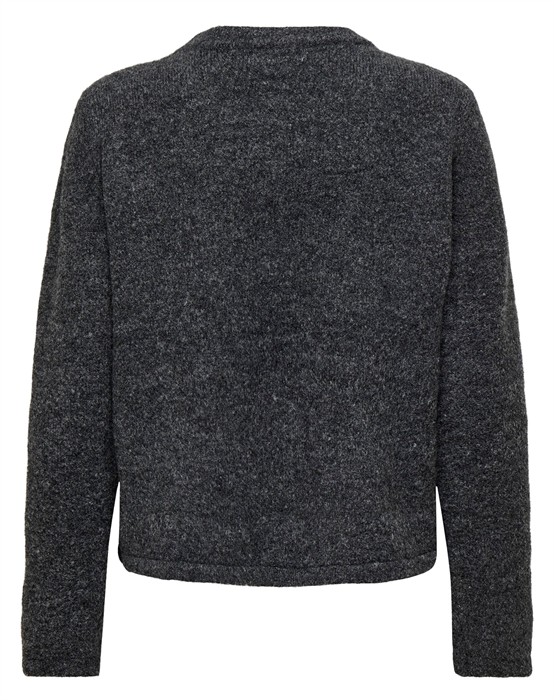 OnlAltos Life One Button Cardigan - Dark Grey Melange